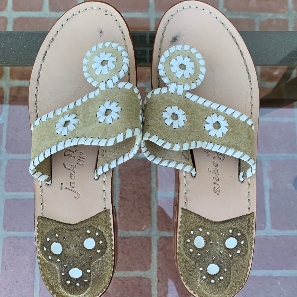Jack Rogers Tan Suede Flat Sandal